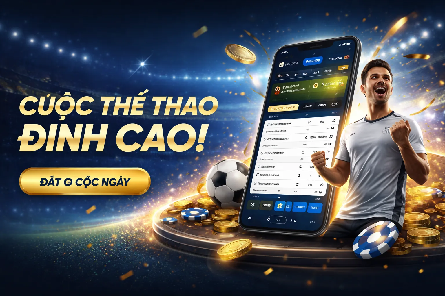 Sân vận động với ánh đèn rực rỡ và logo 25win, thể hiện không khí cá cược thể thao đỉnh cao